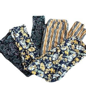 Floral and Striped Women's Pants Set